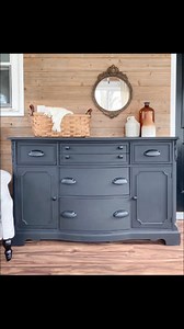 Paint color and pulls linked here: mycreativedays.com/diy-black-buffet-makeover/ | My Creative Days