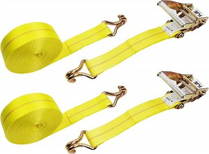 [Hot Item] 2 Pack 2" x27' Ratchet Strap Tie Down 10000lbs J Hook,Heavy Duty Tie-Down Ratcheting Cargo Truck Straps Wire Hook Ends, J-Hook Ratchet Strap TieDowns