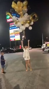 Girl releases graduation balloons and hit power lines taking out power in whole neighborhood