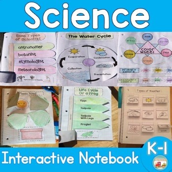 Kindergarten–1st Grade Science Interactive Notebook Life Cycles, Weather & More