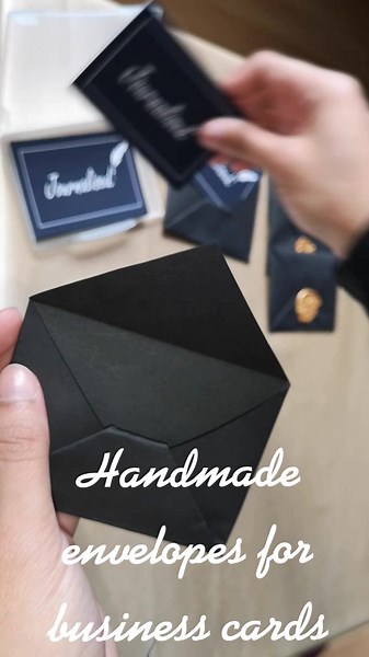 Enjoy this asmr video showing how I make envelopes for my business cards. #smallbusiness #journal #businesscards #diy #handmade #fyp #envelopes #asmr