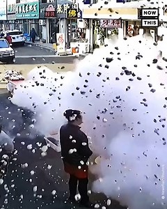 1.3M views · 5.6K reactions | A popcorn street vendor in China had a little more POP than he bargained for when his machine malfunctioned, sending popcorn flying in all directions. Luckily, no one was injured.  | NowThis | Facebook
