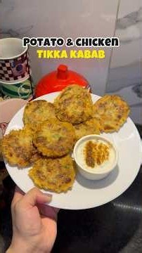 Spicy Potato and Chicken tikka kabab🤌🏻🤤 #chickenandpotatoes