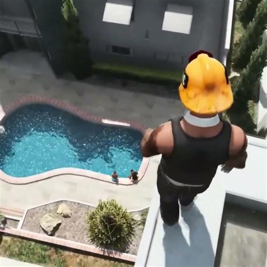 Unique Swimming Pool Jump Style