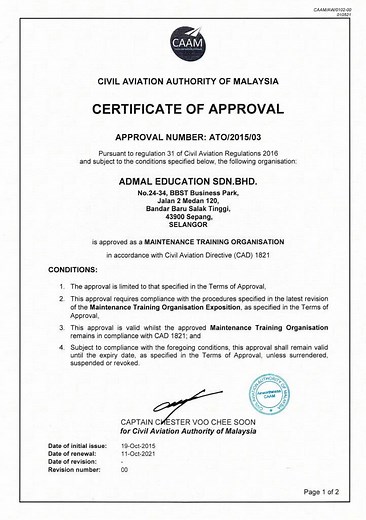 CAAM Part 66 Licensed Aircraft Engineer Program (B2)