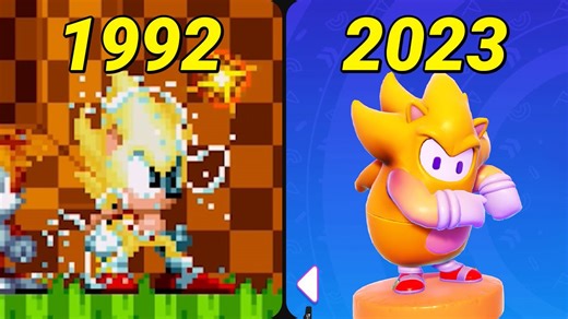 Evolution of Super Sonic idle animations (1992-2023)