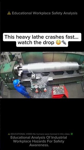 ⚠️ CRAZY Heavy Lathe CRASHES Down Instantly 😳🔩 #workfails