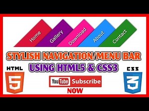 Stylish Navigation Menu Bar/Nav Bar Design Using HTML5 & CSS3 | Web Design Tutorial