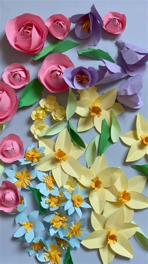 Two paper flowers DIY 🌸 #adorablecrafts