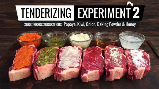 Best methods to TENDERIZE STEAK tested! Papaya, Kiwi, Baking Powder, Onion & Honey!