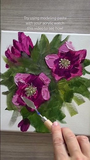 Paint a Christmas rose in acrylic using modeling paste full video out soon!