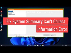 Fix System Summary Can't Collect Information || Cannot Access The Windows Management Instrumentation