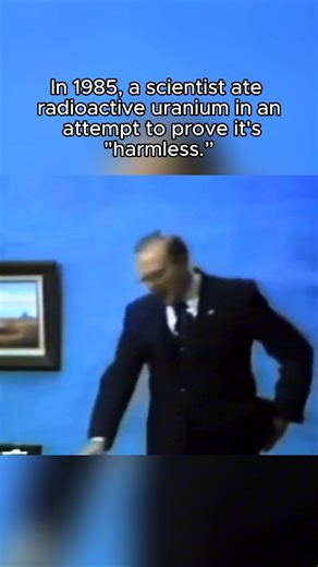 112K views · 407 reactions | In 1985, a scientist ate a small amount of uranium to show that its radiation wasn’t as harmful in such tiny doses. His goal was to explain that the real danger comes from uranium’s chemical toxicity, not its radioactivity. #uranium #science #history | Historical Photos | Facebook