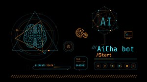 Animated infographics about cognitive computing and AI chatbot.