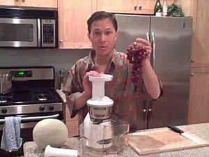 Juicing Watermelon Apple Pear Citrus Grape Cantelope in the Omega VRT330 VERT Juicer