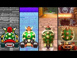 Evolution of Bowser's Castle in Mario Kart (1992-2021)