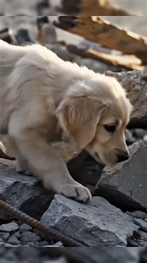 Small Body in the Rubble #dog #puppy #sad #doglife #shorts