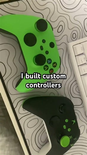 I built these by mixing a green Xbox and a black Xbox controller ✅. #gamerhood #epicpartner #xbox