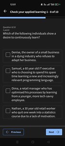 Question: Which of the following individuals show a desire to c... | Filo