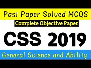CSS 2019 General Science and Ability (GSA) Past Paper Solved MCQS
