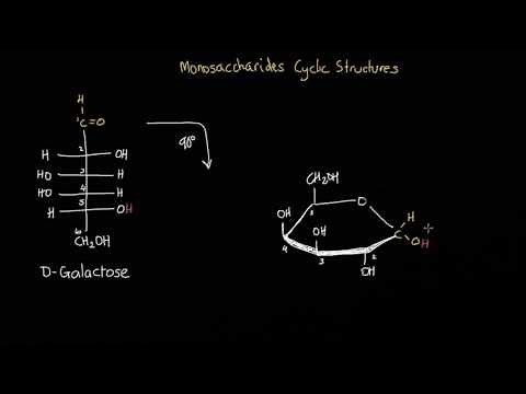 Converting an open chain monosaccharide into its cyclic structure