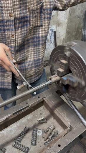 Crafting a Simple Iron-Wire Spring on the Lathe | Smooth & Clean Finish #youtubeshorts