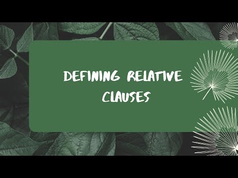 4.1 Defining relative clauses