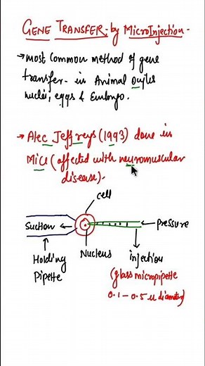 Gene Transfer by Microinjection/How Microinjection help in gene transfer #biologyshort #shorts