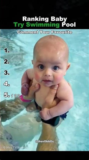 Ranking Baby Try Swimming Pool #shorts
