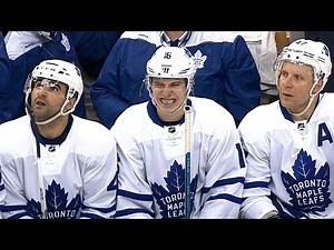 Marner has to eventually leave the game after crashing into boards