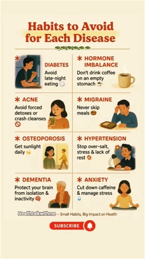 Habits to Avoid for each disease.stop doing these mistakes for your health#shorts#health