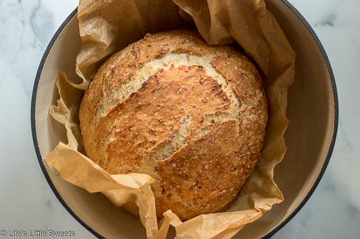 No-Knead Oatmeal Bread - Oatmeal, Yeast, Flour - Life's Little Sweets