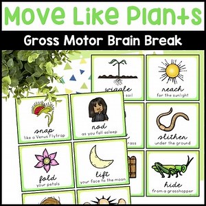 Plants Movement Cards & Video - Garden Movement Activity - Plant Brain Break