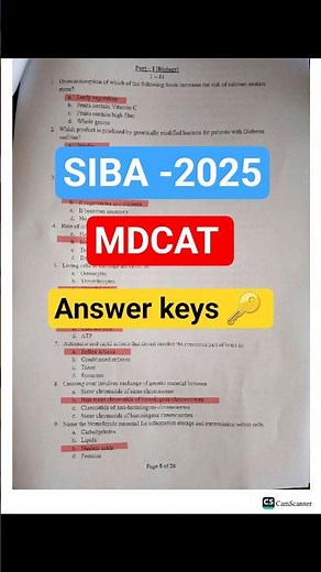 “SIBA 2025 MDCAT Answer Keys | Complete Paper Solution & Result Updates #mdcat2025 #SIBAAnswerKey