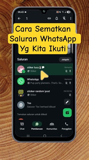 Cara Menyematkan Saluran WhatsApp Yg Kita Ikuti #sematkansaluranwhatsapp #saluranwhatsapp #whatsapp