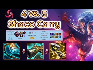 Shaco carrying 4v5 Game in Gold-Plat Elo - Ranked [League of Legends] Full Gameplay - Infernal Shaco