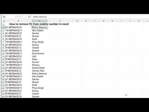 Automate Excel: Remove 91 from Phone Numbers with 1 Click (VBA Macro)
