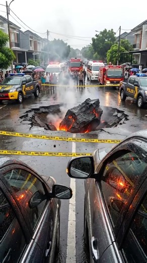 A generic meteorite has crashed in the middle of a street! Authorities have cordoned off the area while onlookers gather at a safe distance, marveling at the unexpected visitor from space. #meteorite #spacefall #cosmicimpact #urbanmystery #astrophotography Video generated with AI for illustrative purposes.