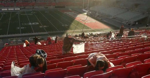 College football rivalry includes handling trash