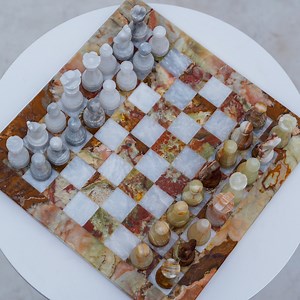 Handmade Multi Green Onyx Chess Set: 12-inch Decorative Marble Board, Weighted Pieces - Etsy