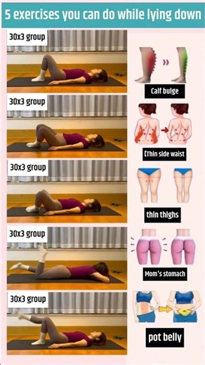 5 Powerful Exercises You Can Do While Lying Down | Burn Fat Without Standing!🔥#shorts #viral