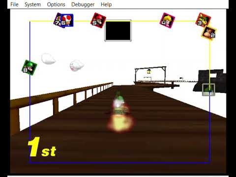 Mario Kart 64 Gameplay - Banshee Boardwalk with Yoshi