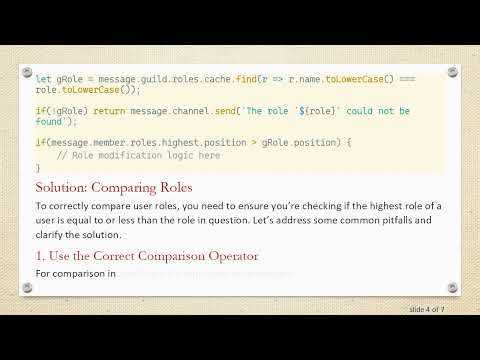 How to Compare Roles to Users in Discord.js