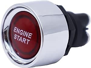 HiSport Start Engine Button 12V DC 50A SPST On Off Momentary Ignition Switch Car Push Engine Button for Racing Sport Cars Trucks, Red