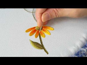 Tutorial embroiders flowers on jeans, clothes and hats. Easy embroidery stitches for beginners