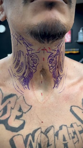 Turned this gnarly scar into a biomech/cyborg neck piece. One session. All inquiries TEXT 📲267-994-9696 | Scott Brian