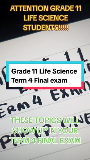 Grade 11 Life Science Final Exam Topics Revealed