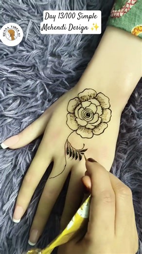 Day 13/100 Simple Mehendi Design ✨#daily #dailymehendi #viralmehndi #shorts