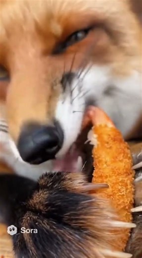 Fox Eats Fried Shrimp #cat #fox #intersting #furry #wildlife #animals #kitten #cute #cutecat #gaming