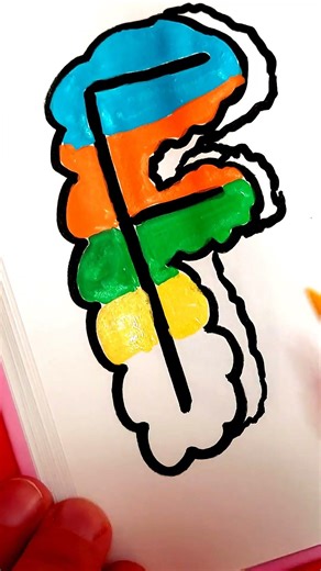 Drawing the letter F with markers with a bright pattern #art #drawing #drawingideas